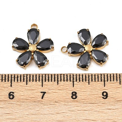 304 Stainless Steel Micro Pave Cubic Zirconia Pendants STAS-I352-07G-A02-1