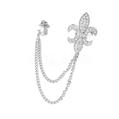Vintage Fleur De Lis Alloy Hanging Chain Brooches JEWB-NH0001-02P-1