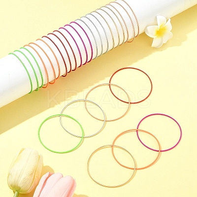 28Pcs 7 Colors Iron Spring Chains Stretch Bracelets BJEW-FS0001-09-1