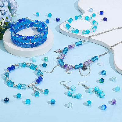 24 Color Imitation Pearl & Crackle & Transparent & Opaque Glass Beads GLAA-PH0002-89B-1