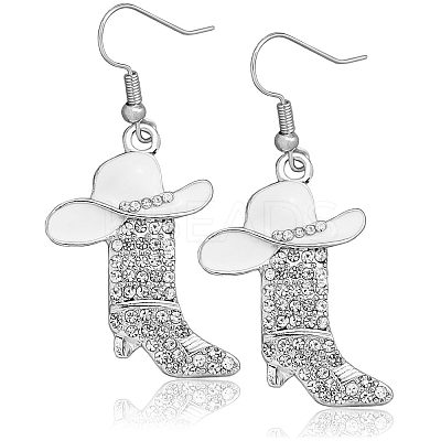 Alloy Rhinestone Dangle Earrings FS-WG4606E-07-1