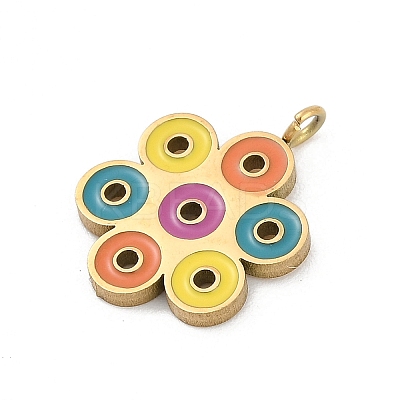304 Stainless Steel Enamel Pendants STAS-I325-102D-G-1