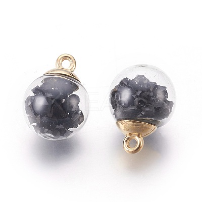 Transparent Glass Bottle Pendants LS-GLAA-L018-04-1