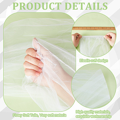 Organza Detachable Mesh Puff Sleeves AJEW-WH0270-359A-1