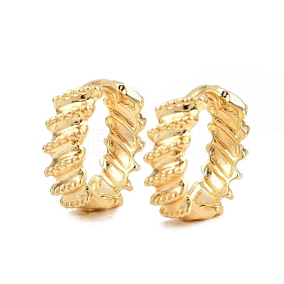 Brass Twist Hoop Earrings EJEW-G446-03G-1