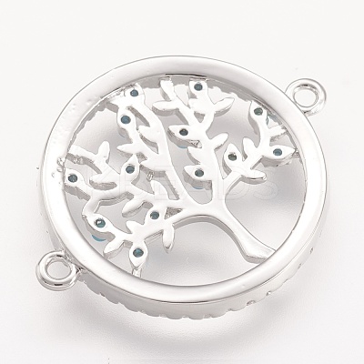 Brass Micro Pave Cubic Zirconia Links X-ZIRC-F048-58P-1