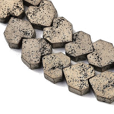 Electroplated Natural Lava Rock Beads Strands G-K388-04A-08-1