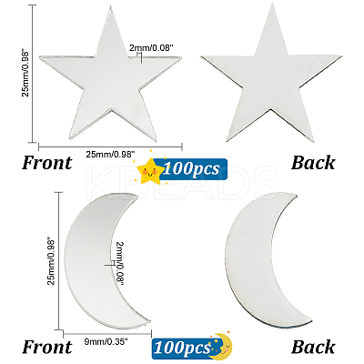 200Pcs 2 Style Acrylic Wall Stickers FIND-PH0010-80-1