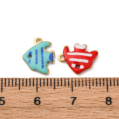 304 Stainless Steel Enamel Charms X-STAS-Q363-14F-G-1