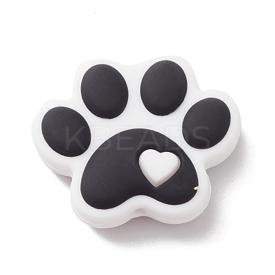 Dog Paw Print Food Grade Eco-Friendly Silicone Beads SIL-K002-01B-1