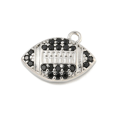 Rack Plating Brass Micro Pave Cubic Zirconia Pendants KK-P277-11P-1