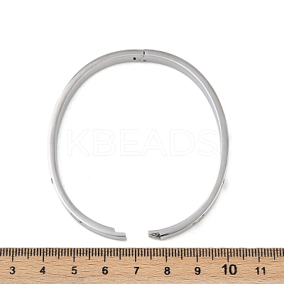 201 Stainless Steel with Rhinestone Bangles for Women LS-BJEW-B138-04P-1