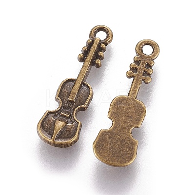 Tibetan Style Alloy Violin Pendants X-EA11011Y-AB-1