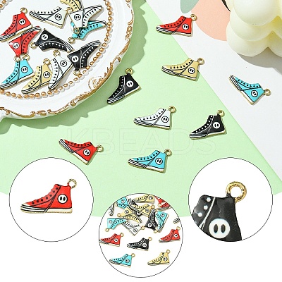 20Pcs 5 Colors Alloy Enamel Pendants ENAM-YW0004-52-1