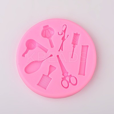 Hair Tools Design DIY Food Grade Silicone Molds AJEW-L054-10-1