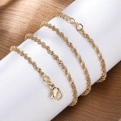 Brass Singapore Chains Necklace for Women X-NJEW-P265-27G-1
