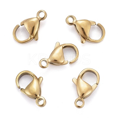 Ion Plating(IP) 304 Stainless Steel Lobster Claw Clasps X-STAS-H353-D-02G-1