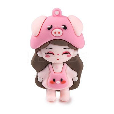 The 12 Chinese Zodiac Girl Doll PVC Plastic Pendants KY-S172-16K-1