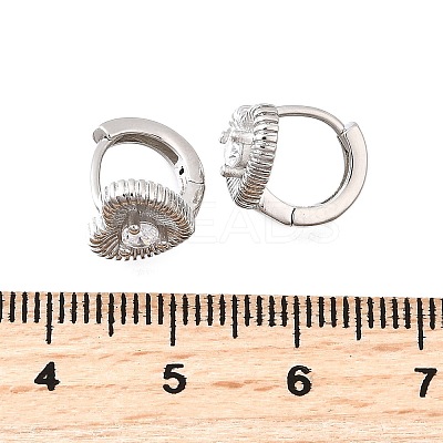 Heart Brass Micro Pave Clear Cubic Zirconia Hoop Earrings EJEW-Z121-05P-1