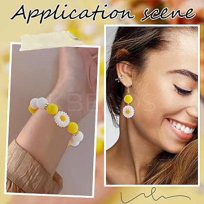 DIY Daisy Flower Silicone & Brass Beads Jewelry Making Findings Kit DIY-SC0025-42-1