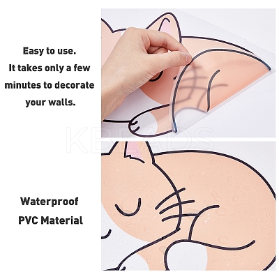 Translucent PVC Self Adhesive Wall Stickers STIC-WH0015-335-1