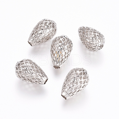 Rack Plating Brass Filigree Beads KK-D530-09P-1