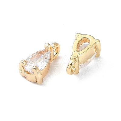 Brass Micro Pave Cubic Zirconia Pendants FIND-Z029-04G-1