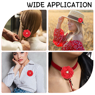 Polyester & Alloy & Acrylic & Abs Flower Ornament Accessories DIY-WH0588-78A-1
