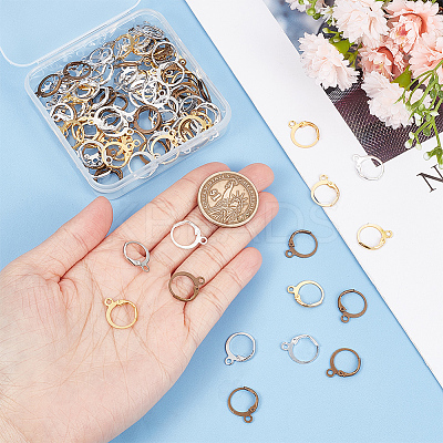 120Pcs 4 Colors Brass Leverback Earring Findings KK-SP0001-02-1