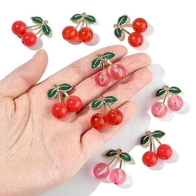 9Pcs 3 Styles Acrylic & Alloy Enamel Pendants ENAM-FS0004-72-1