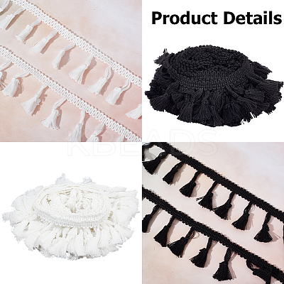 10 Yards 2 Style  Cotton Tassel Fringe Trimming OCOR-GF0002-90-1