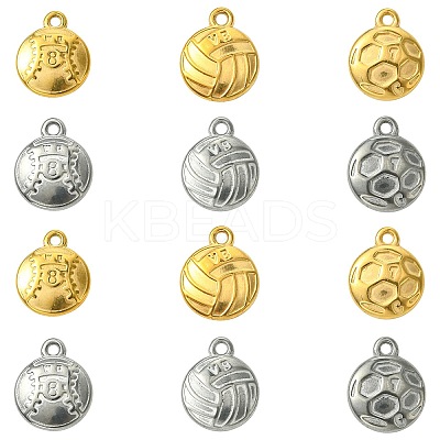 12Pcs 6 Styles 304 Stainless Steel Pendants STAS-CJ0002-88-1