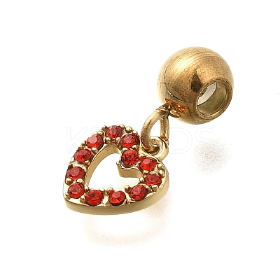 304 Stainless Steel Rhinestone Charms STAS-M109-05G-1