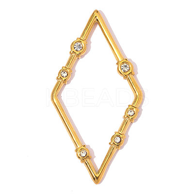 304 Stainless Steel with Crystal Rhinestone Pendants RB-OY001-81G-02-1