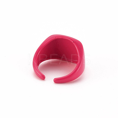 Spray Painted Brass Cuff Rings RJEW-S045-106-NR-1