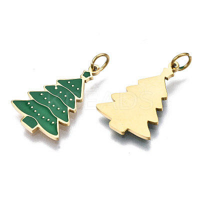 316 Surgical Stainless Steel Enamel Pendants STAS-S116-353G-1