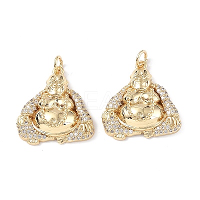 Brass Micro Pave Cubic Zirconia Pendants KK-E068-VF281-1