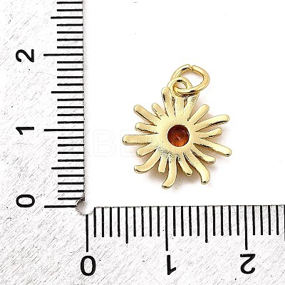 Sun Brass Micro Pave Cubic Zirconia Pendants KK-C134-11G-06-1