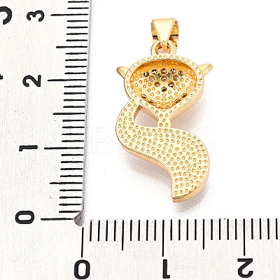 Brass Micro Pave Clear Cubic Zirconia Pendants KK-N268-15G-1