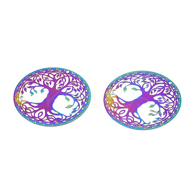 Ion Plating(IP) 201 Stainless Steel Filigree Pendants X-STAS-S118-108-1