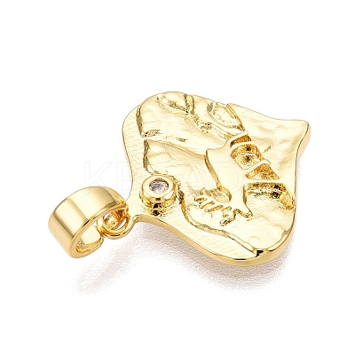 Brass Micro Pave Cubic Zirconia Pendants KK-T070-42G-1