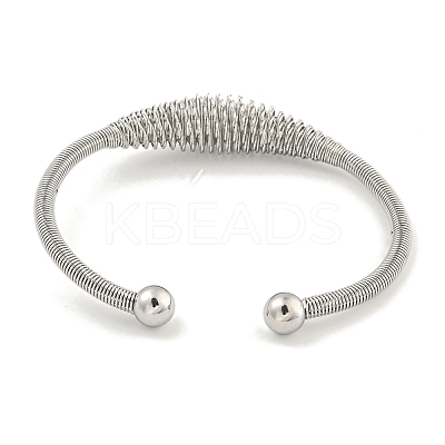 Non-Tarnish Hollowed 304 Stainless Steel Cuff Bangles BJEW-P331-09P-1