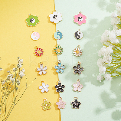 72Pcs 18 Style Alloy Enamel Charms ENAM-PH0001-91-1