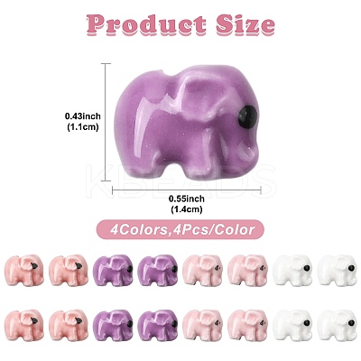 18Pcs 4 Colors Handmade Porcelain Beads PORC-FS0001-43-1