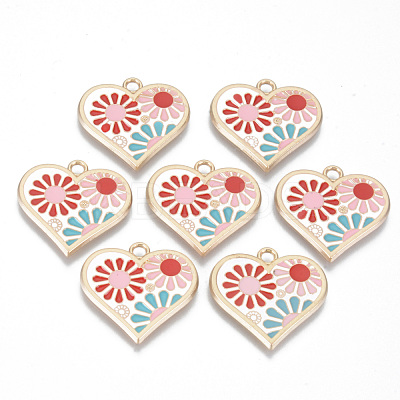 Alloy Enamel Pendants X-ENAM-T011-37KC-RS-1
