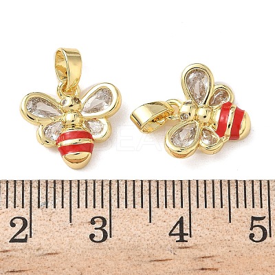 Brass Micro Pave Cubic Zirconia Pendants KK-P334-33G-02-1