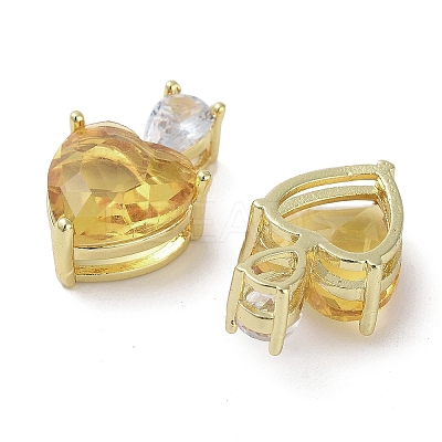 Real 18K Gold Plated Rack Plating Brass Micro Pave Cubic Zirconia Pendants KK-R161-04G-01-1