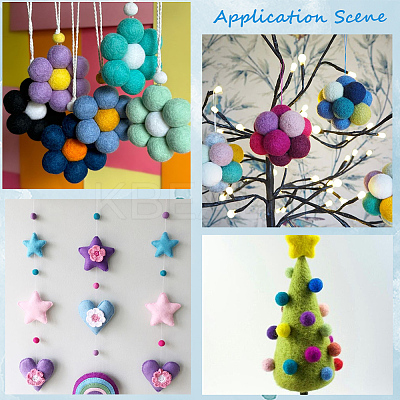 40Pcs 4 Colors Wool Felt Balls DIY-SC0029-40E-1