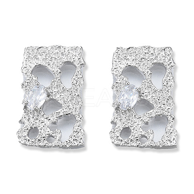 Brass Pave Clear Cubic Zirconia Pendants KK-N232-472P-1