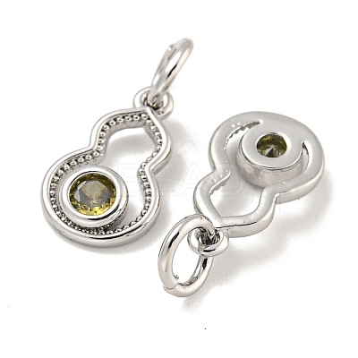 Brass Micro Pave Cubic Zirconia Pendants KK-P275-34P-1